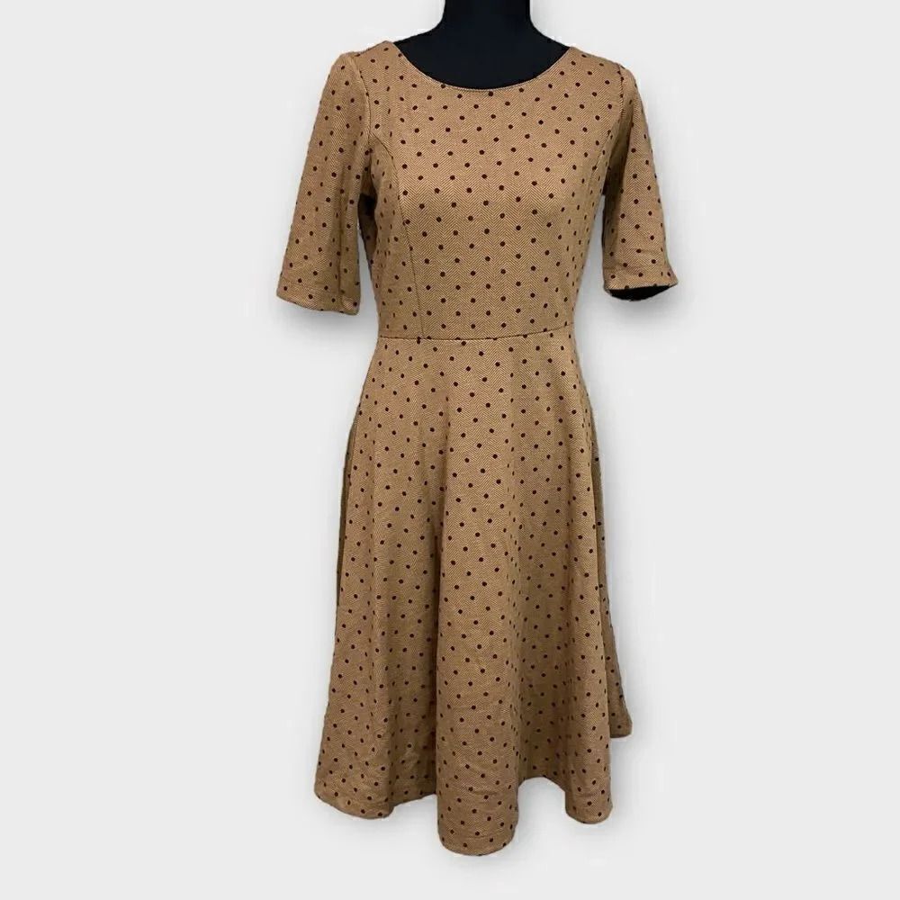 Land's End Women's Fit and Flare Polka Dot Dress XS 2-4